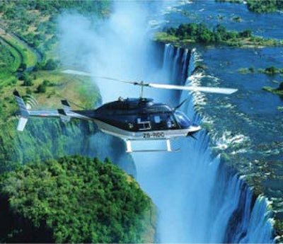 Helicopter over Victoria Falls, Zimbabwe