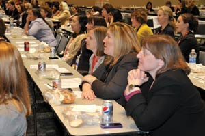 Attendees listened as Dr. Snyderman discussed the pay disparity that still exists between male and female otolaryngologists.