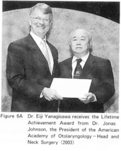 2003: Dr. Jonas Johnson presenting Dr. Yanagisawa the Lifetime Achievement Award.