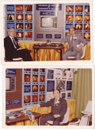 1977: Eiji Yanagisawa, MD, and Howard W. Smith, MD, with the scientific exhibit