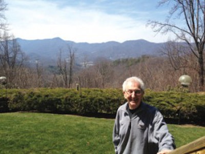 Dr. Singleton in his backyard in Waynesville, NC.