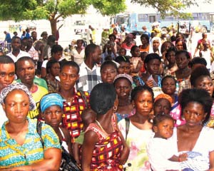 Patients waiting to hear the surgery schedule.