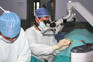 Dr. Lorenz team performs ear surgery in Nepal.