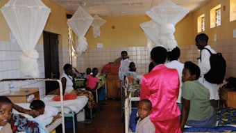 Many families presented congenital anomalies. Here they are waiting on the inpatient floor at King Faisal Hospital.