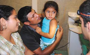 Dr. Higgins met a Honduran family.