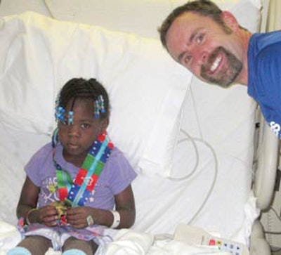 (left to right): Ciara with Bill Preston, president of M4M, responded slowly, but she soon lit up.