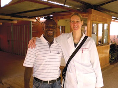 Henry Nono, MD, International Visiting Scholar, and Susan Cordes, MD, at Moi Teaching and Referral Hospital, Eldoret, Kenya, February 2012.