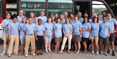 The 27-member team embarks on another long day at the hospital.