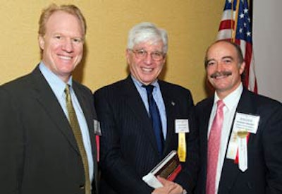 Michael S. Benninger, MD, Ira Lee Sorkin, Esq., keynote speaker, and Michael Setzen, MD, at the Annual Clinic Day of the Nassau Surgical Society and Brooklyn & Long Island Chapter of the American College of Surgeons.