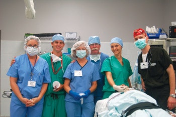 OR Team. (L to R) Carole Brese, Steve Nogan, Susie Willis, Robert Willis, Monica Burciu, and Paul Downing.