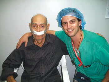 One of our patients after endoscopic sinus surgery to remove severe polyp disease with Steve Nogan.