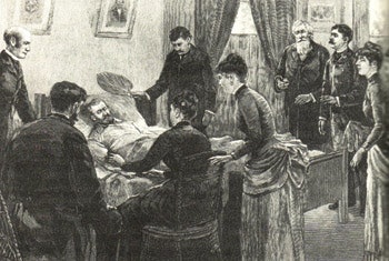 Illustration of General Grant’s death from Harper’s Weekly, August 1, 1885. Dr. Douglas is second from the left. http://www.encore-editions.com/the-death-of-general-grant-at-mount-mc-gregor-saratoga-co-new-york-july-23rd-1885.