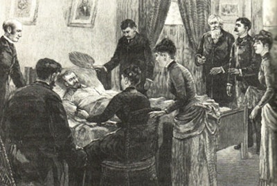 Illustration of General Grant’s death from Harper’s Weekly, August 1, 1885. Dr. Douglas is second from the left. http://www.encore-editions.com/the-death-of-general-grant-at-mount-mc-gregor-saratoga-co-new-york-july-23rd-1885.