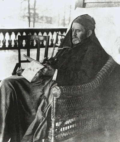 Grant writing his memoirs at Mt. McGregor, NY. The photo appeared in The Century Magazine, July 1908.
