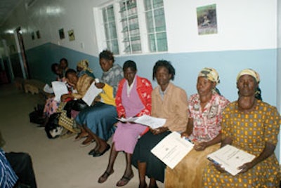 Kenya Relief group. Dr. Standring is fourth from the left in the back row.