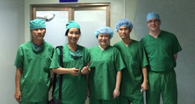 Dr. Chan and Dr. McClurg in the OR at Gia Dinh hospital.