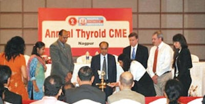 Opening ceremony—Thyroid CME in Nagpur, India. Following the surgical camp, a thyroid conference took place in Nagpur, India. This year’s conference focused on the role of recurrent laryngeal nerve monitoring, which had been demonstrated in the workshop.