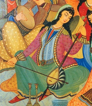 From ancient times, Iranian women were interested in beauty. Hasht-Behesht Palace, Isfahan, Iran: painting circa 1669.
