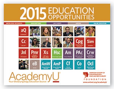 The AcademyU® Learning Opportunities booklet highlights the AAO-HNS/F education portfolio.