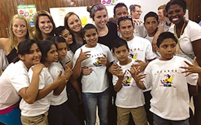 Back row from right: Rosemary Ojo, MD; Allison Kerr, a pre-audiology student; Lindsey Ratkiewicz, a prenursing student; Whitney Skidmore, a premedical student; and Kelsey Ambrose, an audiology student, worked on complex cases at the Hospital Victoria Motta in the rural hills of Nicaragua.
