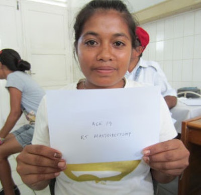 Because of multiple languages, patient identification at the Operating Room door (Time In) can be problematic. On deciding surgery we immediately take a face photo with name, age and operation stated, and make a Powerpoint presentation for the operating list.