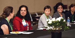 The AAO-HNSF Annual Meeting & OTO EXPOSM holds a range of events that appeal to international attendees. Pictured is a meeting of the International Women’s Caucus.
