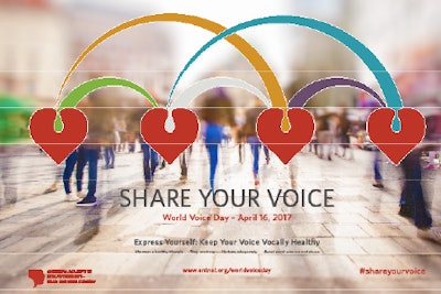 Download this 2017 World Voice Day Poster to hang in your waiting room. http://www.entnet.org/worldvoiceday