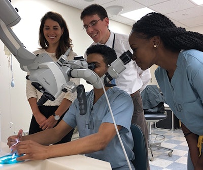 James G. Naples, MD (standing in back) helped formalize the Otolaryngology Interest Group at the University of Pennsylvania, where they have meetings centered around simulation of procedures commonly performed by otolaryngologists.