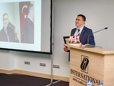 Professor Mario Milkov lecturing.