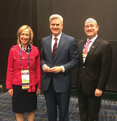 Senator Bill Cassidy (R-LA) (center), pictured with Carol R. Bradford, MD, MS, AAO-HNS/F President-Elect, and Gavin Setzen, MD, AAO-HNS/F Past President.