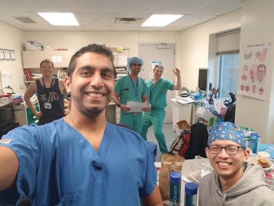 Left to right: Peter Filip, PGY3; Arvind Badhey, PGY5; Usmaan Basharat, PGY1; Benjamin Laitman, PGY2; Caleb Fan, PGY2