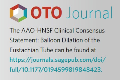 AAO-HNSF Clinical Consensus Statement: Balloon Dilation of the Eustachian Tube