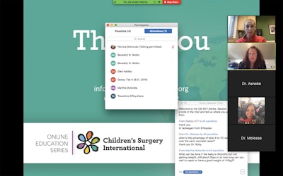 A recent virtual lecture presented by Brianne Barnett Roby, MD, to surgeons in Ethiopia, Gambia, Liberia, and Tanzania.