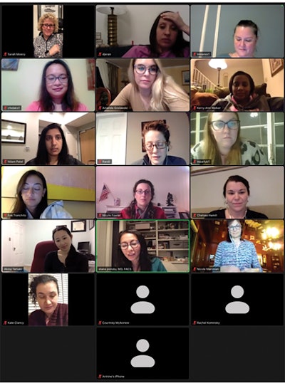 The women in otolaryngology at University Hospitals Cleveland Medical Center had a virtual happy hour with a discussion centered around the published paper, “Barriers Pushed Aside: Insights on Career and Family Success from Women Leaders in Academic Otolaryngology.” (Meyer TK, Bergmark R, Zatz M, Sardesai MG, Litvack JR, Starks Acosta A. Barriers Pushed Aside: Insights on Career and Family Success from Women Leaders in Academic Otolaryngology. Otolaryngol Head Neck Surg. 2019 Aug;161(2):257-264.)