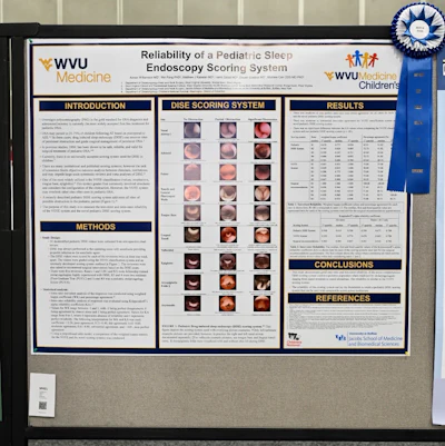 Reliability of a Pediatric Sleep Endoscopy Scoring System (SP421) Authors: Adrian Williamson, MD; Samira Ibrahim, DO; Wei Fang, PhD; Matthew Kabalan, MD; Steven W. Coutras, MD, FRACS; Michele M. Carr, MD, DDS, PhD, FRCSC