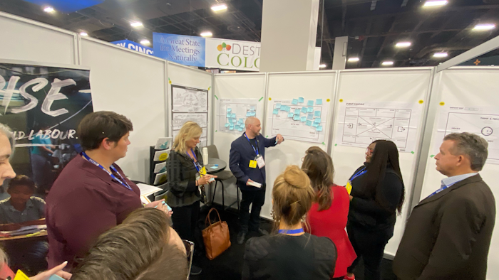 The event design community comes together to work on Right To Play at IMEX America.