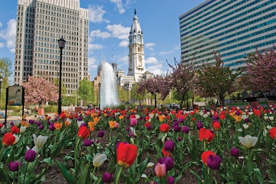 City Hall viewed from LOVE Park Photo Credit: A Golod for PHLCVB