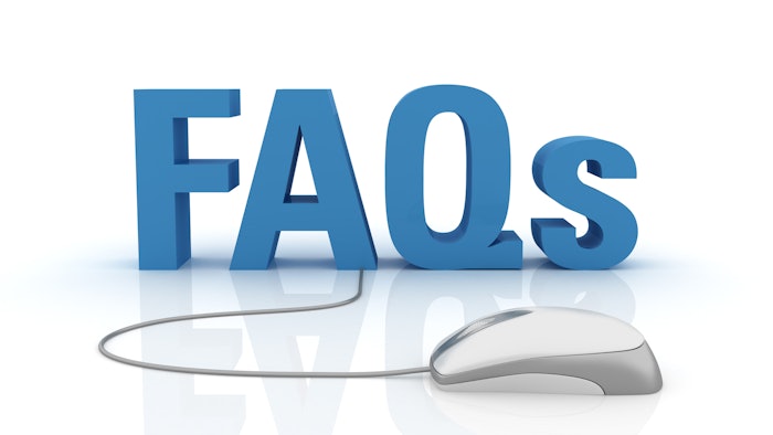 Graphic of the letters FAQ with a computer mouse
