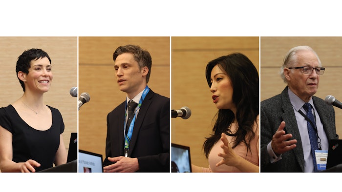 From left to right, Mary E. Horner, MD, FAAD, Dario Kivelevitch, MD, FAAD, April W. Armstrong, MD, MPH, FAAD, and Alan Menter, MD, FAAD