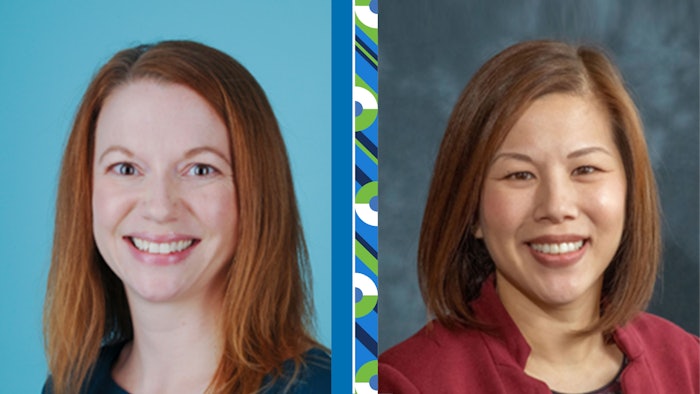 From left to right: Megan Noe, MD, MPH, FAAD, and Yvonne Chiu, MD, FAAD.