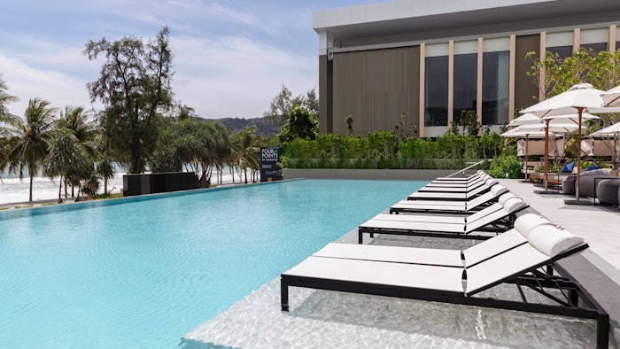 During the day, guests can recline at The Deck Beach Club Patong, work out in the 24-hour gym, unwind in a cozy cabana or take a dip in the three different swimming pools available at the hotel, including a saltwater lagoon pool.