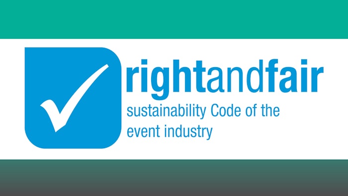 The “right and fair” sustainability code was launched in 2012 as a voluntary commitment to corporate social responsibility when organising and running events.
