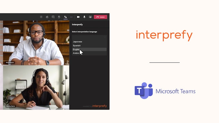 Interprefy enables participants in Microsoft Teams meetings to speak, listen and engage in their own language.