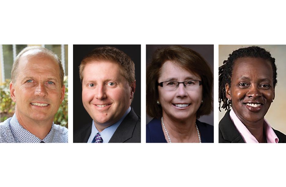 Left to Right: Douglas D. Backous, MD,R. Peter Manes, MD Coordinator for Advocacy, Karen A. Rizzo, MD Board of Governors Chair-elect, Yolanda L. Troublefield, MD, JD Board of Governors Legislative Affairs Committee Chair