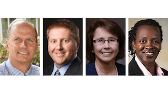 Left to Right: Douglas D. Backous, MD,R. Peter Manes, MD Coordinator for Advocacy, Karen A. Rizzo, MD Board of Governors Chair-elect, Yolanda L. Troublefield, MD, JD Board of Governors Legislative Affairs Committee Chair