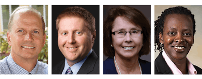 Left to Right: Douglas D. Backous, MD, R. Peter Manes, MD Coordinator for Advocacy, Karen A. Rizzo, MD Board of Governors Chair-elect, Yolanda L. Troublefield, MD, JD Board of Governors Legislative Affairs Committee Chair