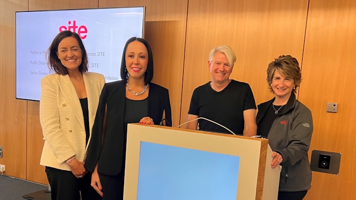 Pictured, from left: Aoife Delaney, 2021 president, SITE; Selina Sinclair, VP of content & research, SITE Foundation; Pádraic Gilligan, chief marketing officer, SITE; Rebecca Wright, interim executive director, SITE.