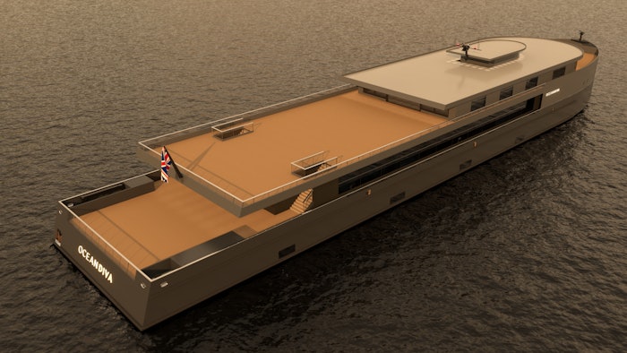 Powered by 100% renewable energy, Oceandiva London relies on fast-charging shore-based green electricity supported by onboard solar panels and a back-up biofuel generator for longer excursions on the River Thames.