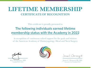 2022 Certificateof Recognition Lifetime