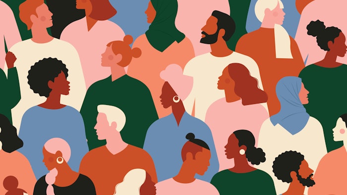 Art graphic of people of various ethnicities